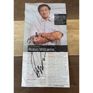 Robin Williams Autographed Magazine Article Cut Out Reference 19436